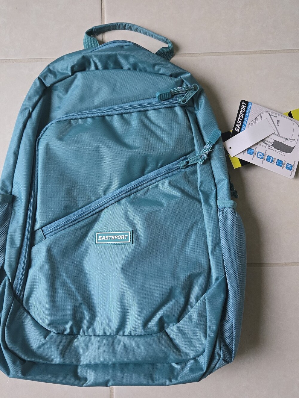 EastSport 18.5” Teal Backpack Laptop School Travel Bag New With Tags. Condition